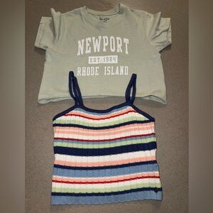 2 Medium cropped tops John Galt and Roxy